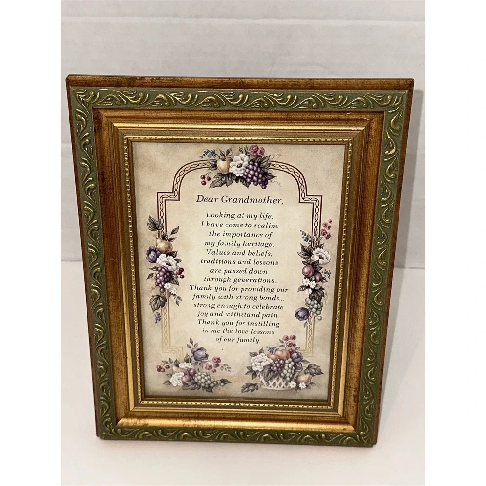 Heartfelt Inc Letters From The Heart Grandmother Framed Poem Kathy Seek 2001